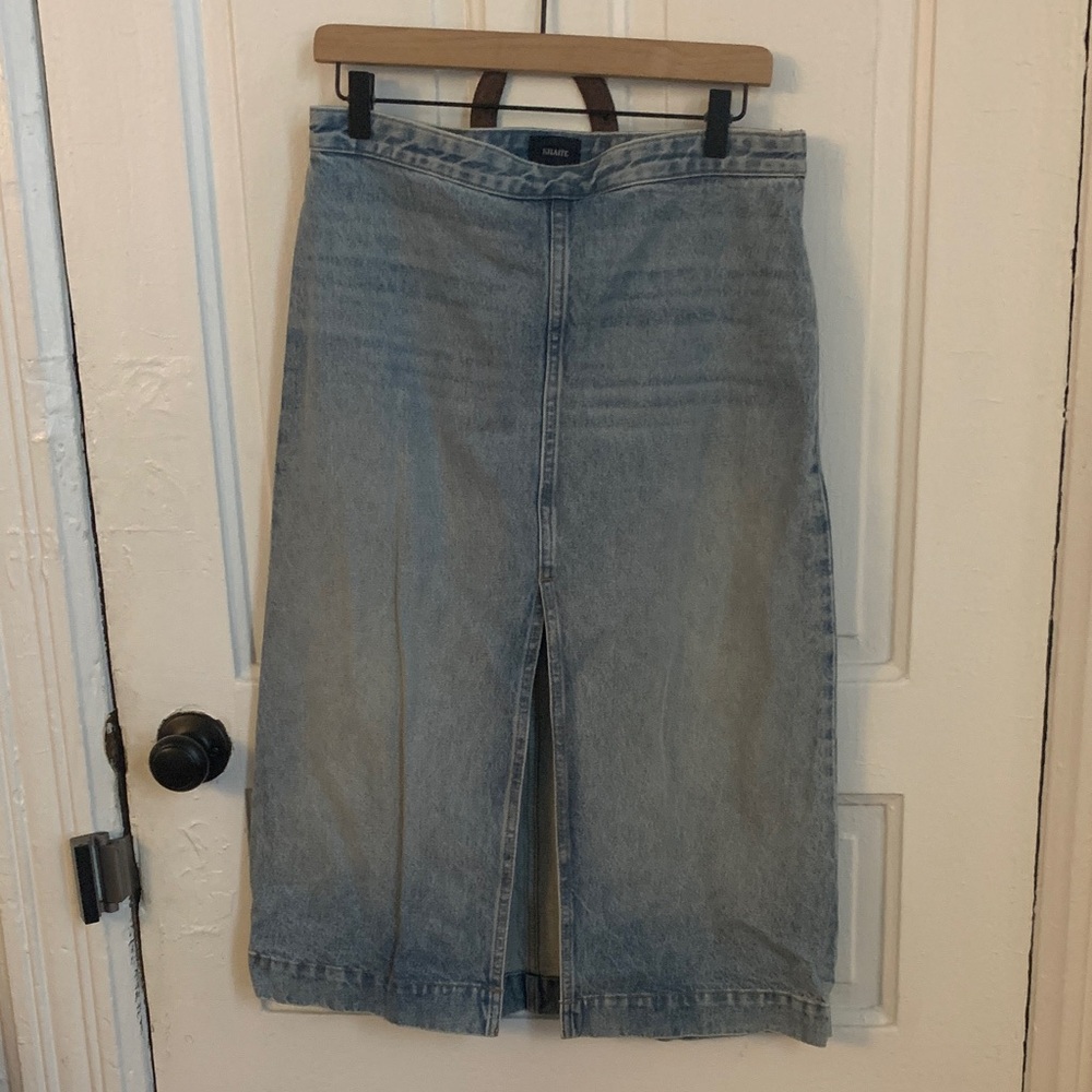 Khaite denim midi skirt